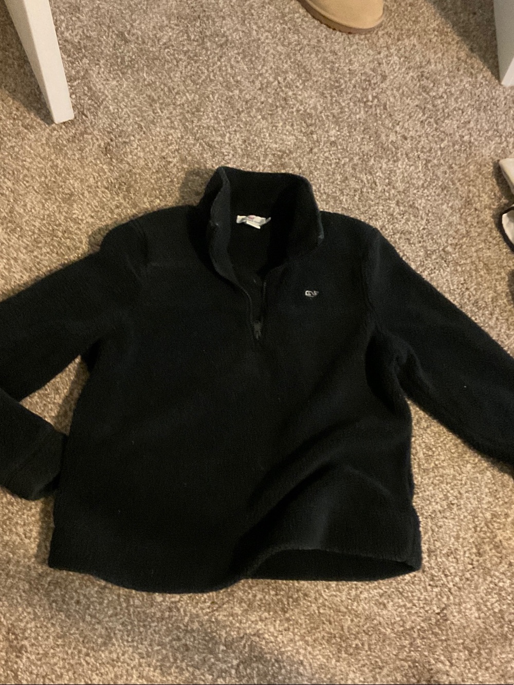 Black Quarter-Zip Fleece Pullover Vineyard Vines